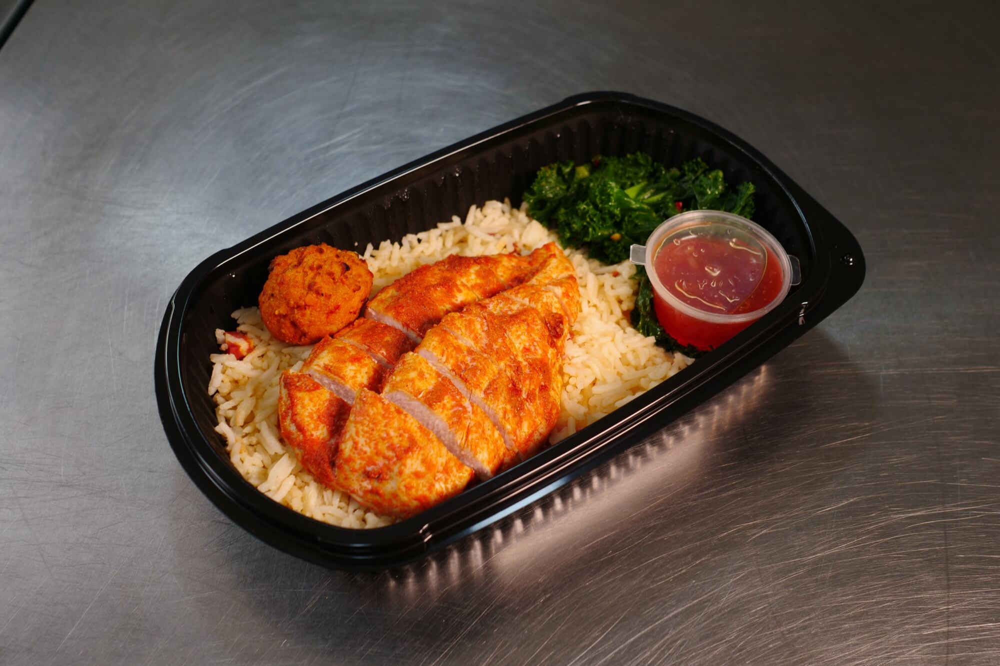 Smoked paprika butterfly chicken served on chorizo infused basmati rice